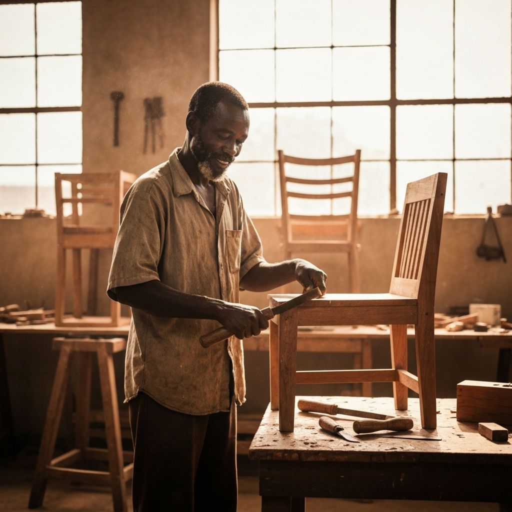 African artisan crafting